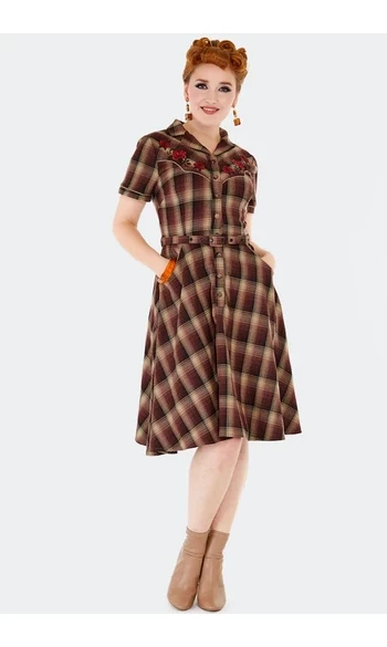 Robe chemise évasée de style occidental