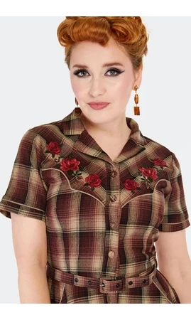 Robe chemise évasée de style occidental