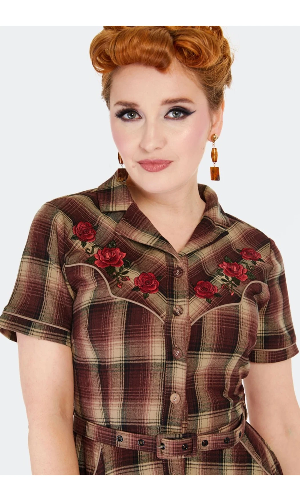 Robe chemise évasée de style occidental