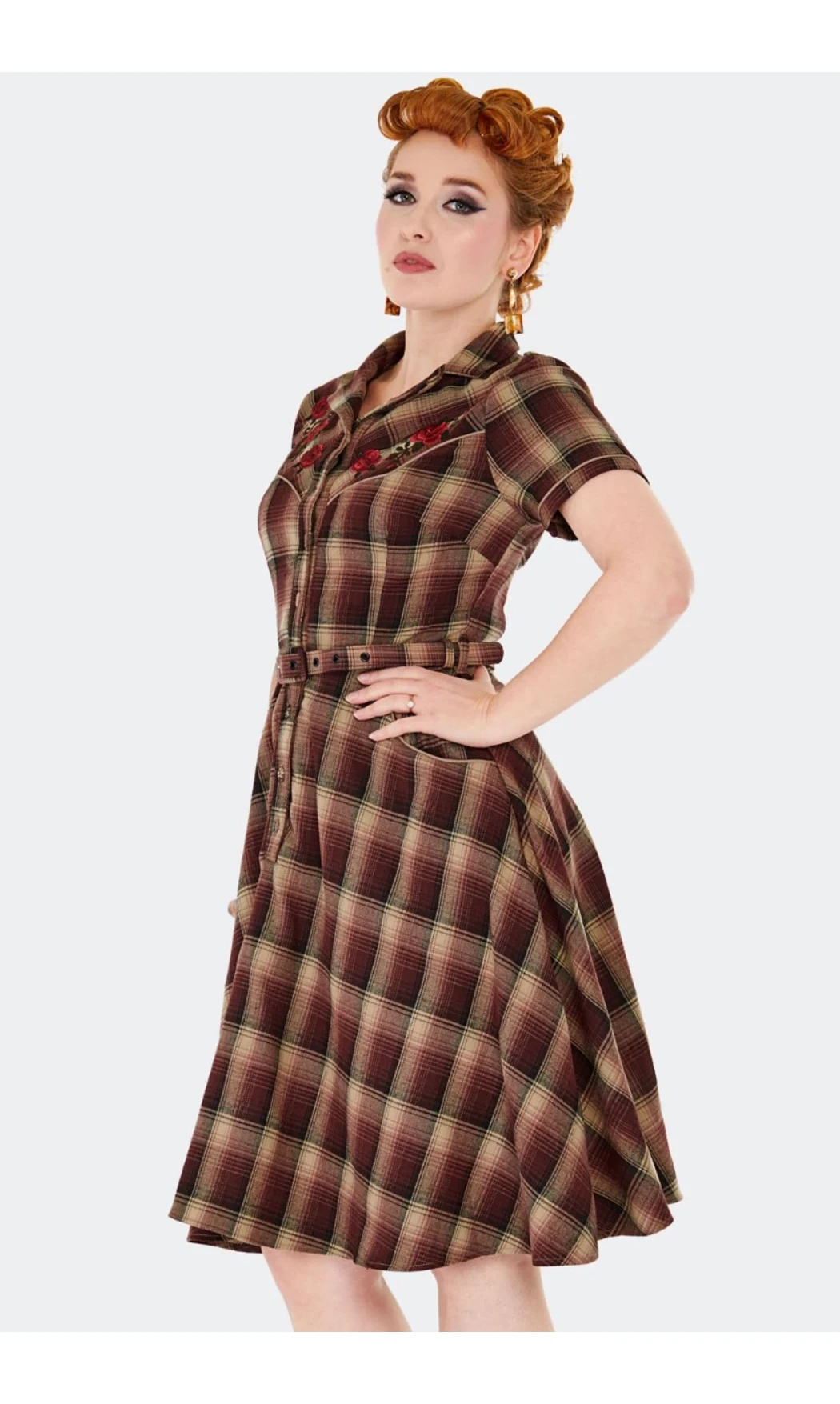 Robe chemise évasée de style occidental