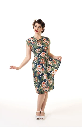 Veronica Tea Dress Années 40 - Tiki