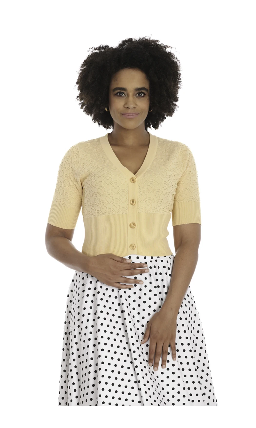 Cardigan jaune LOVE HEART
