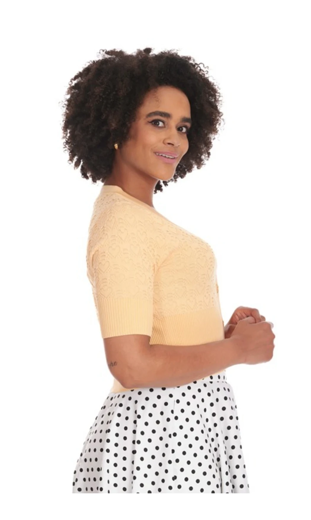 Cardigan jaune LOVE HEART