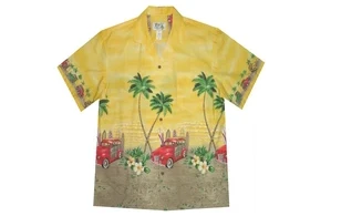 Woody Car Beach Yellow Cotton Aloha