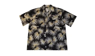 Palm Leaf Black Aloha Shirt