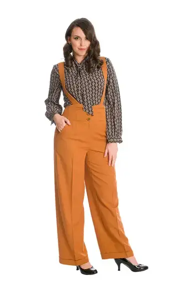 1940, pantalon bretelle kamel