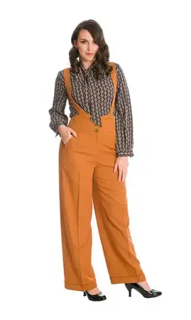 1940, pantalon bretelle kamel