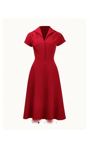 Robe d'hôtesse des années 1940 - Rouge