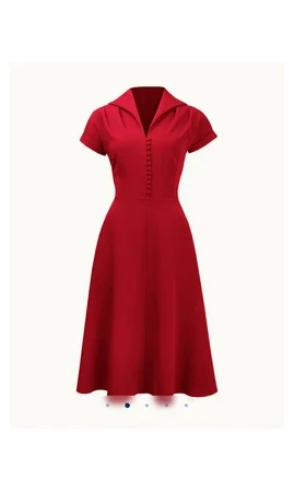 Robe d'hôtesse des années 1940 - Rouge