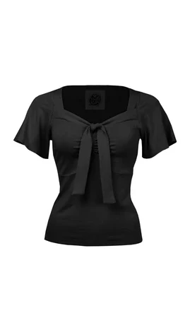 Haut à nouer des années 1940 - Noir