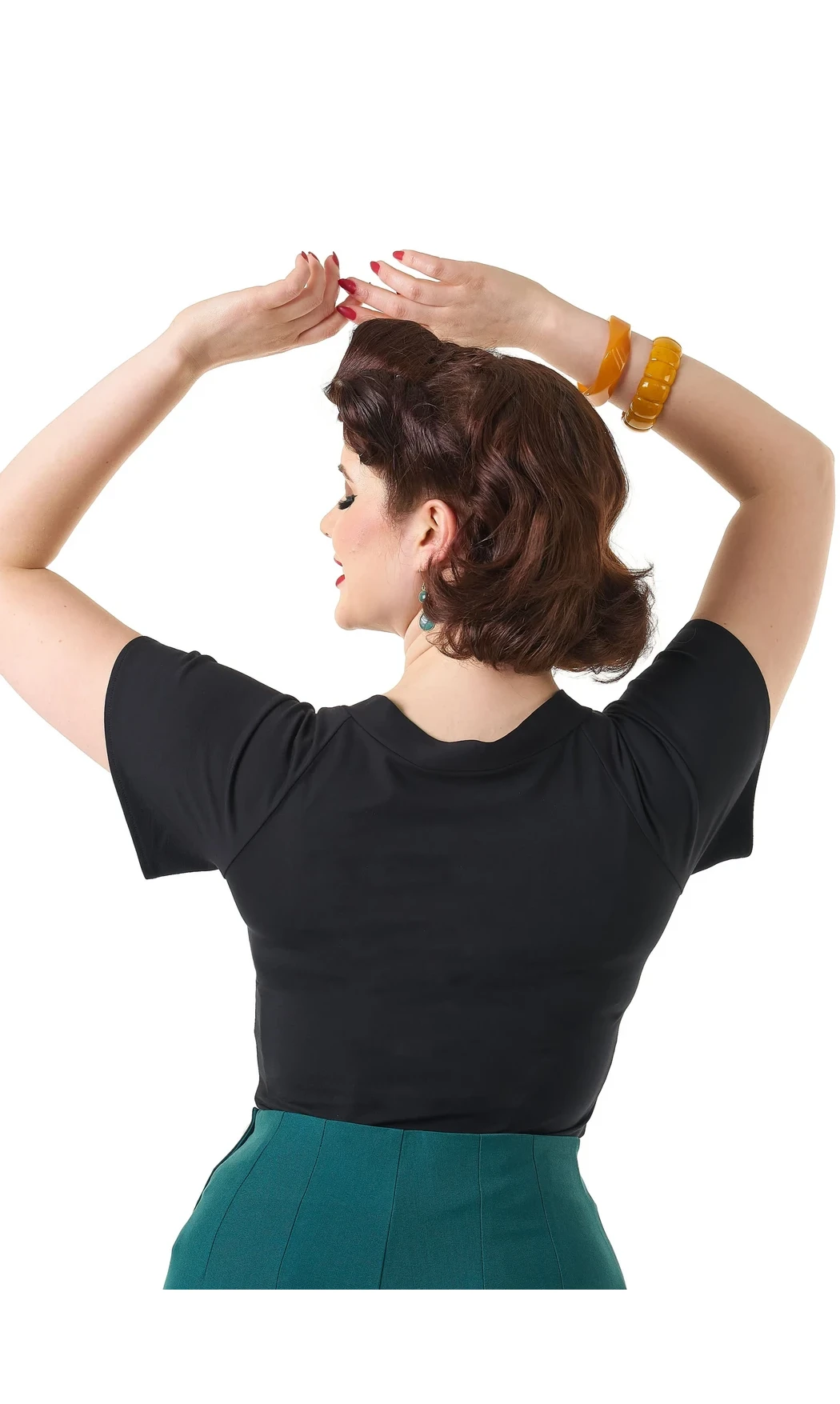 Haut à nouer des années 1940 - Noir