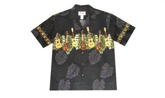 Guitar Black Hawaiian Shirt