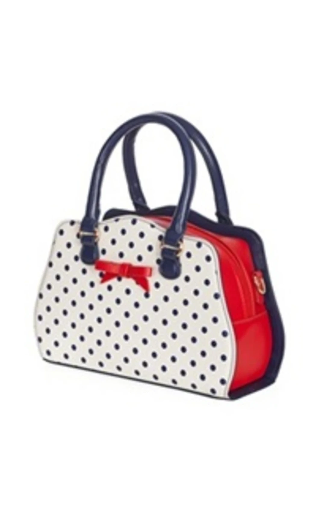 Sac à main blanc à pois