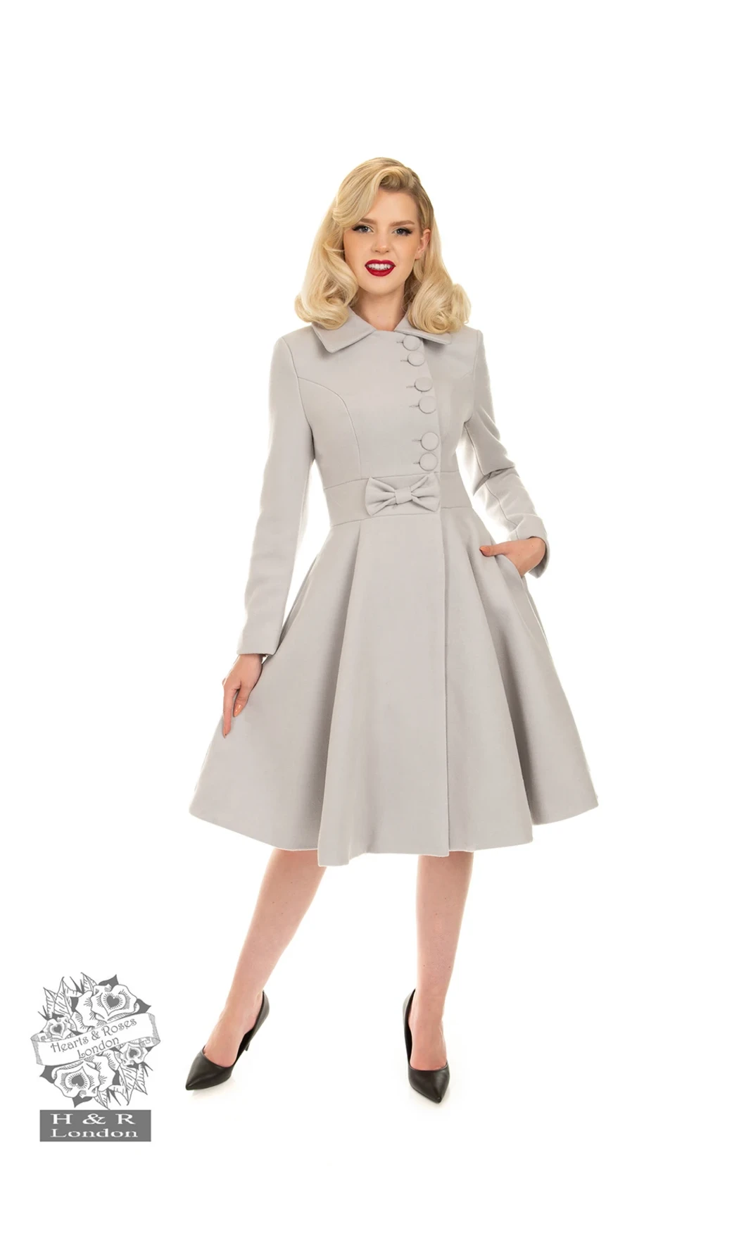 Manteau Caroline Swing gris clair